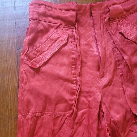 Red Satin J. Crew Pants, sz 4 - Picture 5 of 12